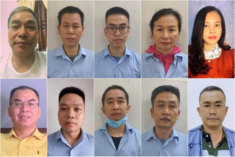 Một số bị can trong vụ án.