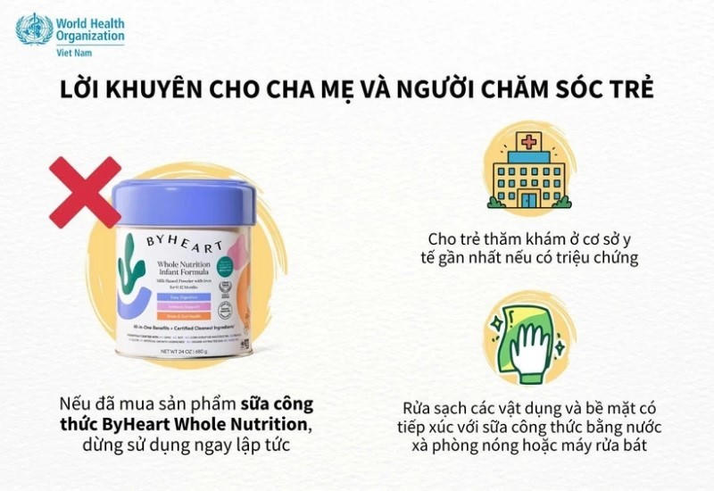 Bộ Y tế yêu cầu tăng cường phối hợp quản lý kinh doanh thực phẩm chức năng trên thương mại điện tử liên quan đến sản phẩm sữa công thức ByHeart Whole Nutrition Infant Formula. (Ảnh: Bộ Y tế)