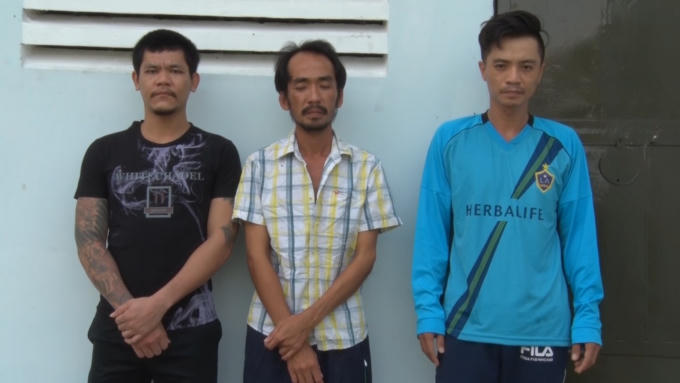 Ba đối tượng tại cơ quan công an.