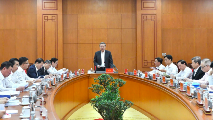 Tổng Bí thư Tô Lâm, Trưởng Ban Chỉ đạo Trung ương về phòng, chống tham nhũng, lãng phí, tiêu cực chủ trì cuộc họp của Thường trực Ban Chỉ đạo.