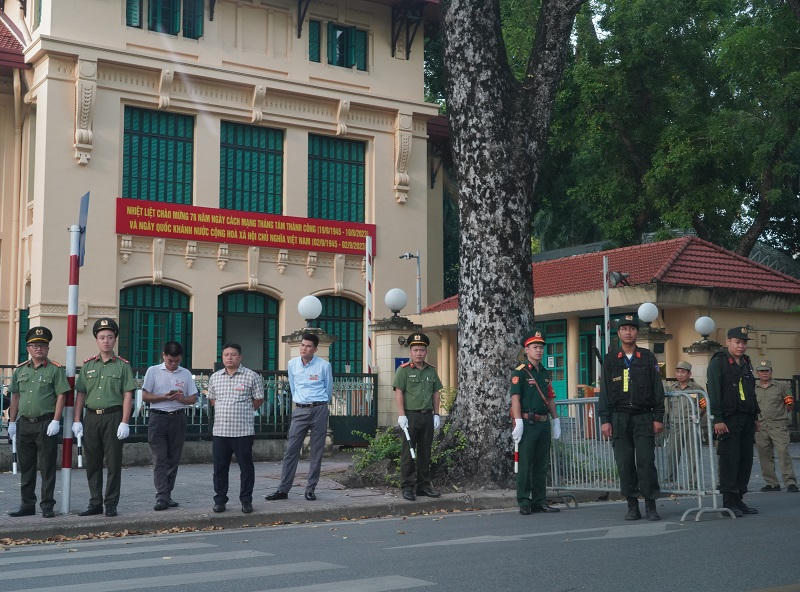 01 điểm bảo vệ tại khu vực Phủ Chủ tịch. Ảnh Công an Hà Nội