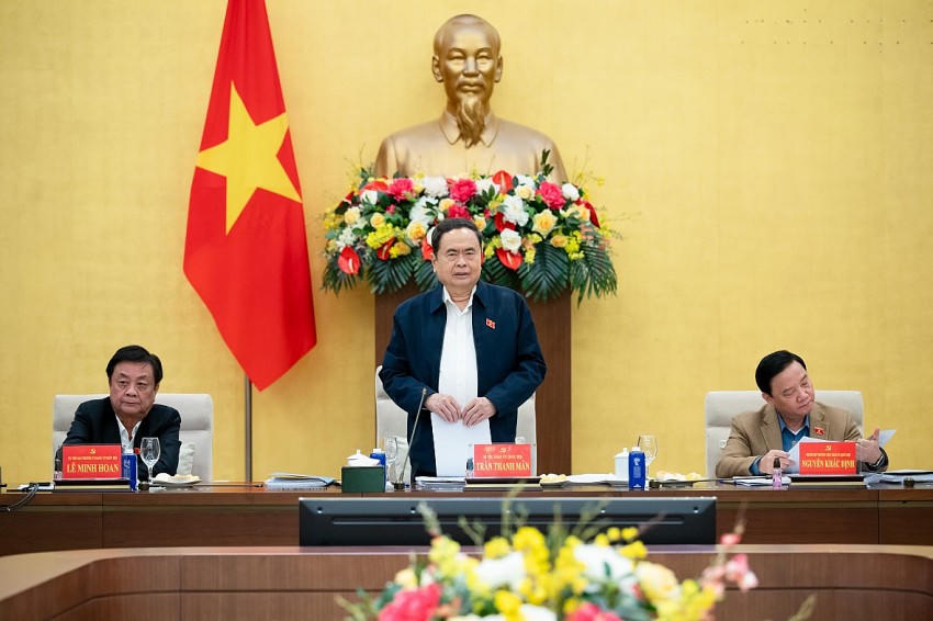 Bí thư Đảng ủy Quốc hội, Chủ tịch Quốc hội Trần Thanh Mẫn chủ trì cuộc họp