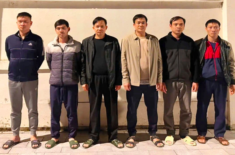 Các bị can bị bắt giữ. Ảnh: Công an Thanh Hoá.bắt giư
