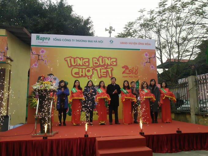 Khánh thành chợ tết Hapro tại huyện Ứng Hòa.