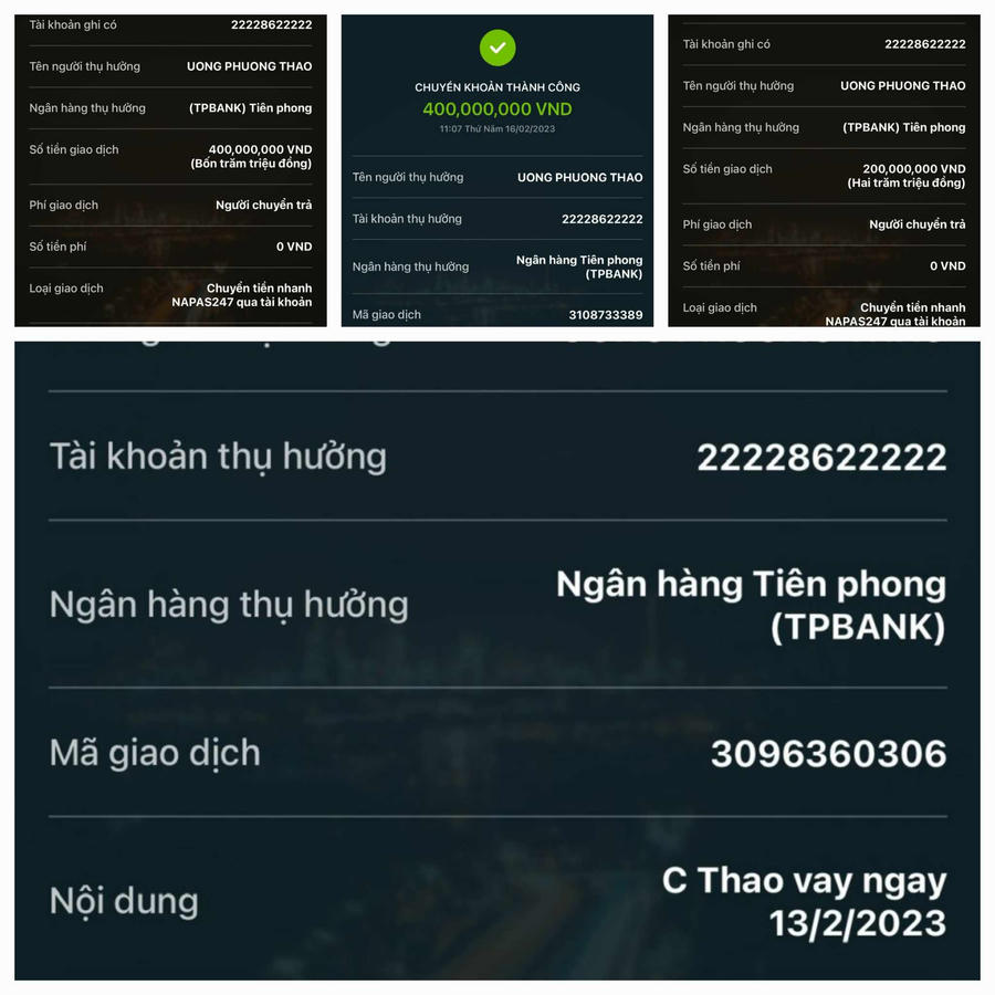 Công dân khẳng định bà Thảo vay tiền rồi chây ỳ không trả trong thời gian dài.