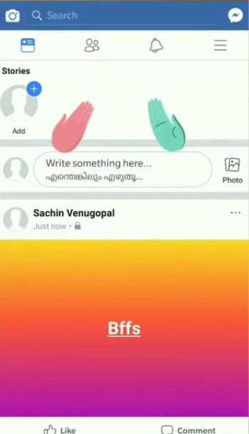 Hiệu ứng xuất hiện khi đăng status hay bình luận với từ khóa “BFF”