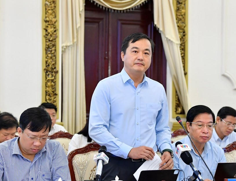 Giám đốc Sở Công thương TP.HCM Bùi Tá Hoàng Vũ phát biểu