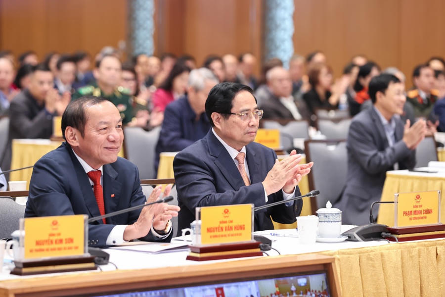 Thủ tướng Chính phủ Phạm Minh Chính dự hội nghị tổng kết công tác năm 2025, nhiệm kỳ 2021-2025, triển khai nhiệm vụ trọng tâm năm 2026 của Bộ và ngành văn hóa, thể thao và du lịch. (Ảnh: VGP)
