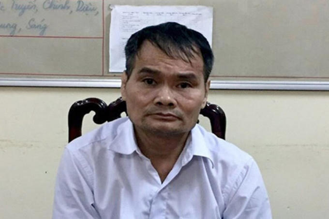 Nghi phạm Hà Huy Tuyết tại cơ quan điều tra.
