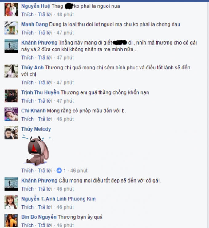 Cư dân mạng xót thương cho số phận của người vợ trẻ này. (Nguồn: Facebook).