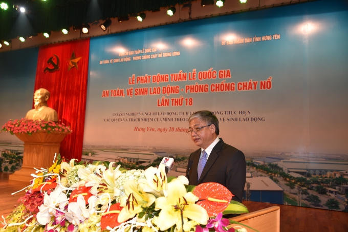 Ông Doãn Mậu Diệp - Thứ trưởng Bộ LĐTBXH, Phó Trưởng ban thường trực Ban chỉ đạo Tuần lễ Quốc gia ATVSLĐ-PCCC TW