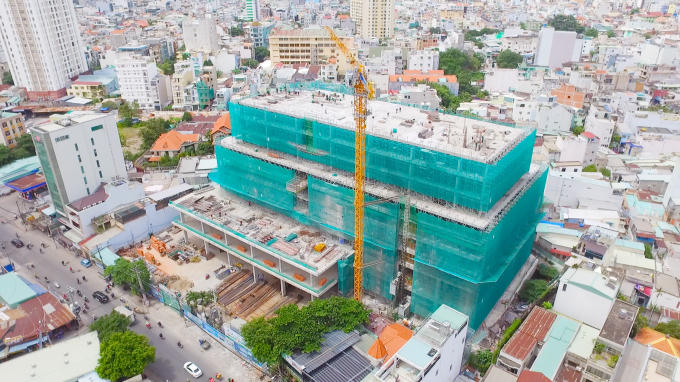 TTC Plaza Bình Thạnh cất nóc sau gần 1 năm thi công.