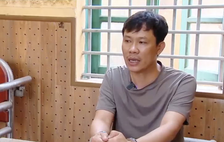 Nguyễn Văn Hưng tại cơ quan Công an. (Ảnh: VTV)