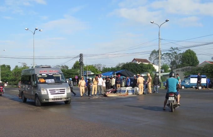 Hiện trường TNGT (ảnh Văn Hoàng).