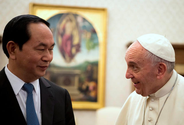 Ngày 23/11/2016, Chủ tịch nước Trần Đại Quang gặp Giáo hoàng Francis tại Vatican (ảnh: Reuters)