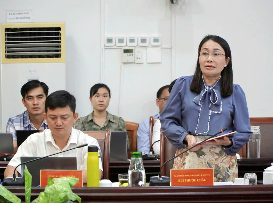 Bà Ngô Kiều Quyên - Phó Giám đốc Sở Kế hoạch và Đầu tư phát biểu