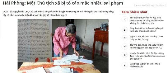 Ông Lê Văn Bền (thôn Kiều Hạ, xã Quốc Tuấn) gửi đơn đến Báo PLVN cùng các cơ quan chức năng phản ánh việc bà Lan sử dụng bằng cấp không hợp lệ.
