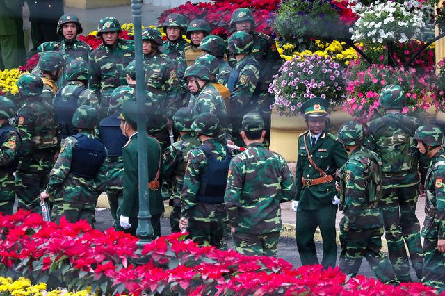 Mọi công tác chuẩn bị đã sẵn sàng để đón đoàn tàu được cho là chở nhà lãnh đạo Kim Jong-un tới Việt Nam. (Ảnh: Reuters)