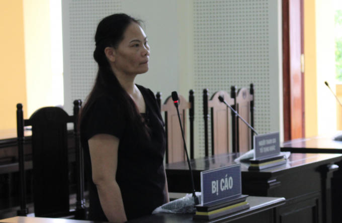 Vi Thị Hoa tại phiên tòa ngày 10/7.