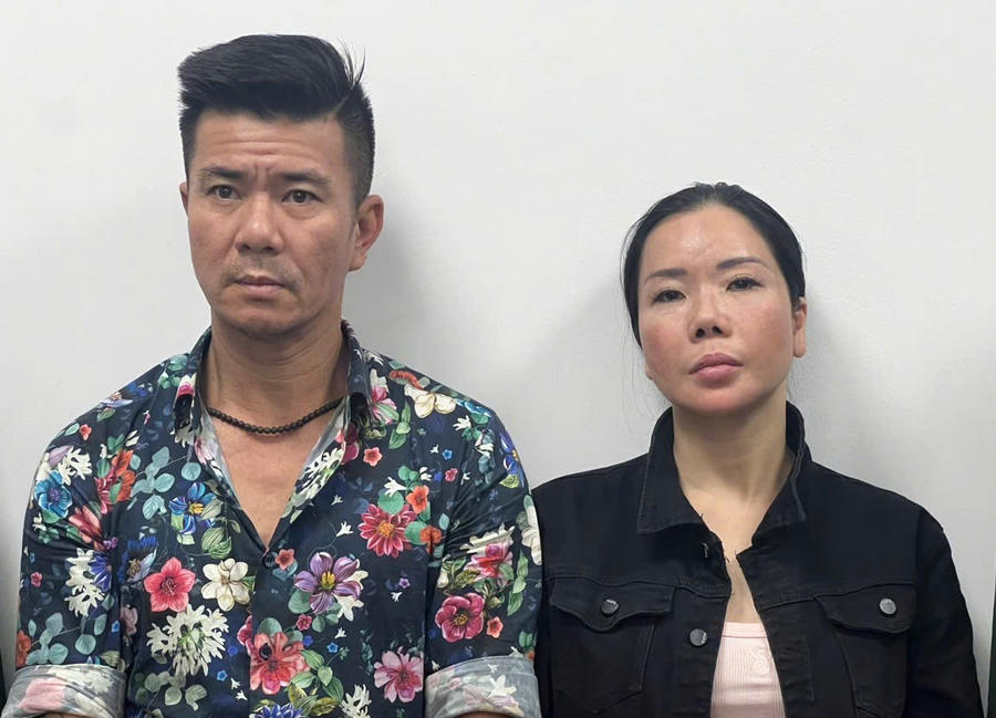 02 Đối tượng Lê Văn Đông và Nguyễn Thị Mai Anh trong đường dây 'chạy' kết luận giám định tâm thần tại Viện pháp y tâm thần Trung ương. (Ảnh: Công an TP Hà Nội)