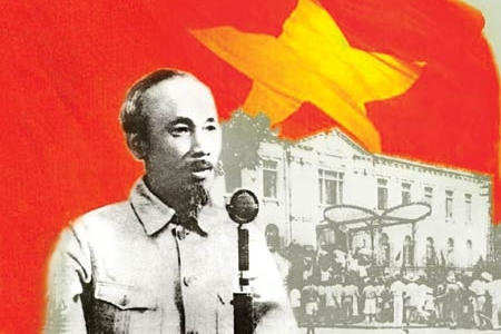 Chủ tịch Hồ Chí Minh đọc Tuyên ngôn độc lập.