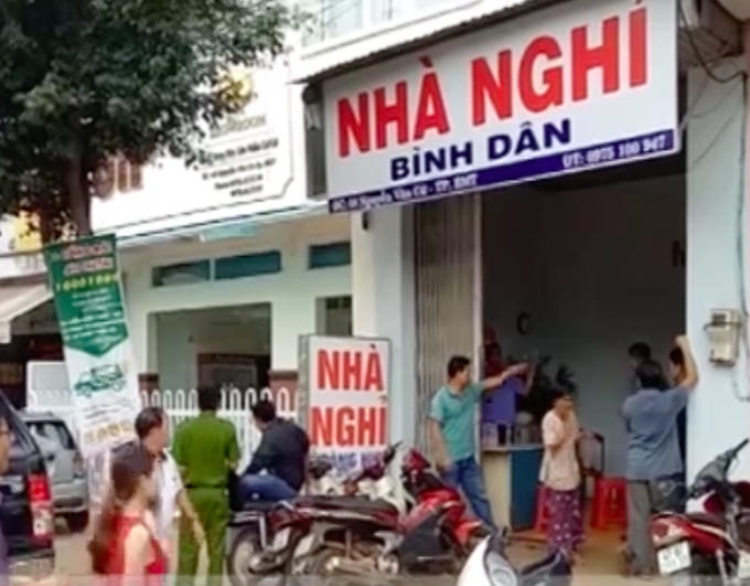 Nhà nghỉ nơi xảy ra sự việc.