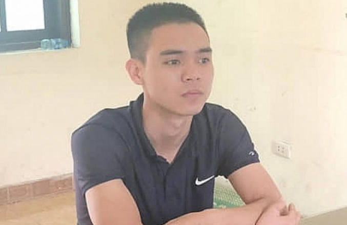 Đối tượng Hiếu tại cơ quan Công an.
