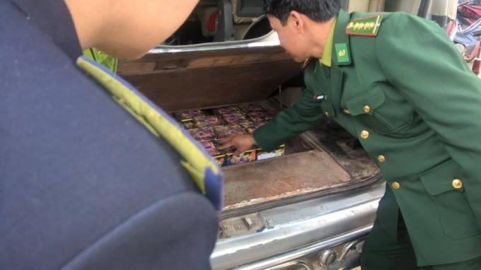 Hầm tự chế trong cốp xe được Thọ ngụy trang nhằm qua mắt các lực lượng chức năng.