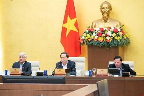 Chủ tịch Quốc hội Trần Thanh Mẫn phát biểu tại phiên họp.