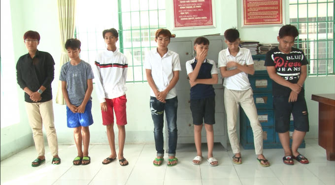 7 đối tượng tại cơ quan công an.