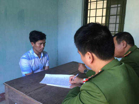 Nghi phạm tại cơ quan công an.