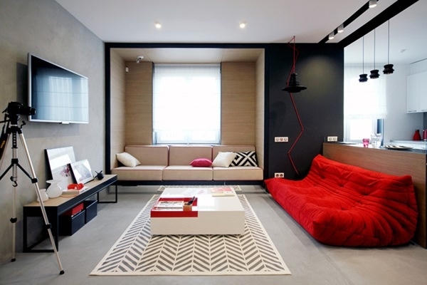 Căn hộ 56m2 đẹp mê hồn với sắc đỏ