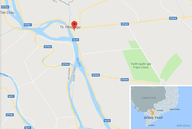 Phường An Lộc (chấm đỏ), nơi xảy ra vụ việc. Ảnh: Google Maps.