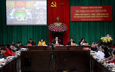 Hội nghị giao ban trực tuyến quý IV năm 2017 của thành phố Hà Nội.