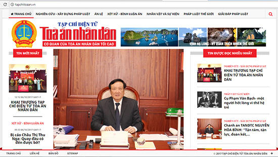 Tạp chí Tòa án nhân dân điện tử với tên miền tapchitoaan.vn được thiết kế với giao diện thân thiện