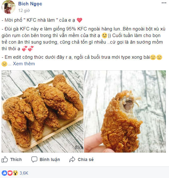 Công thức làm gà rán KFC gây sốt trên mạng xã hội