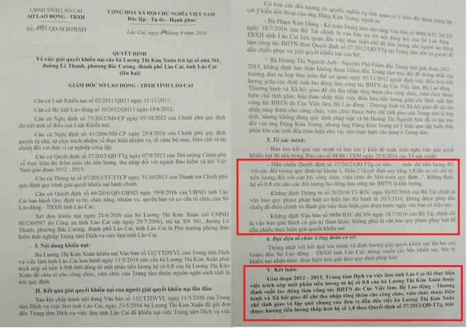 Quyết định số 1197/QĐ-SLĐTBXH chỉ rõ những việc làm trái pháp luật của Trung tâm DVVL Lào Cai.