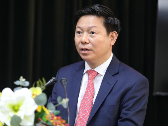 Ông Trần Thanh Lâm, tân Phó trưởng ban Tuyên giáo T.Ư, phát biểu nhận nhiệm vụ. (Ảnh: Thanh Niên)