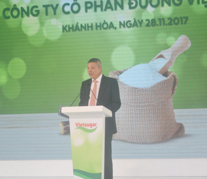 Ông Đỗ Thành Liêm – Tổng Giám đốc Công ty Cổ phần đường Việt Nam phát biểu tại buổi Lễ ra mắt.