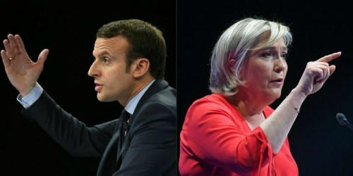 Ông Macron và bà Le Pen.
