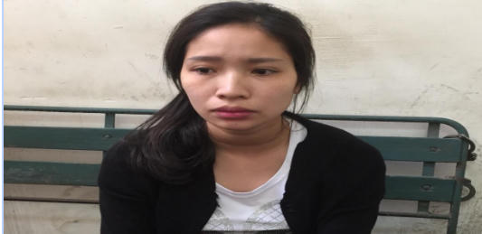 Đối tượng Phạm Thị Thu Huyền tại Cơ quan CSĐT Công an quận Hồng Bàng.