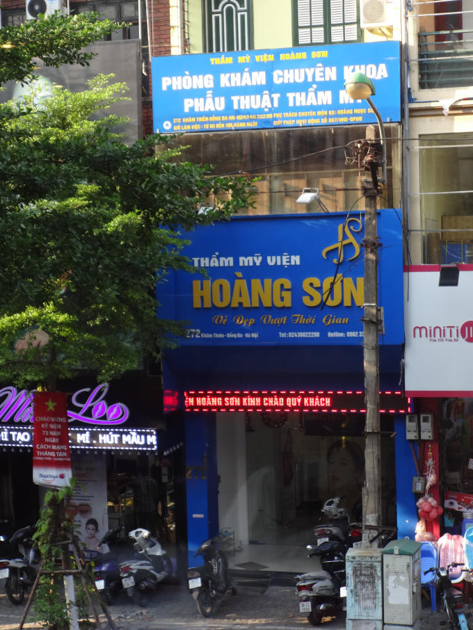 Thẩm mỹ Hoàng Sơn tại 272 Khâm Thiên, Đống Đa, Hà Nội.