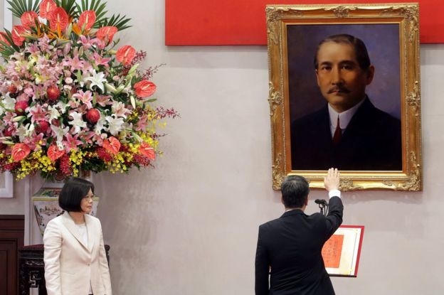 Bà Thái Anh Văn tuyên thệ nhậm chức (Ảnh:BBC).