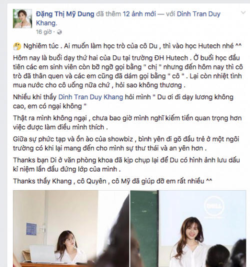 Nguyên văn lời chia sẻ của Midu trên Facebook cá nhân