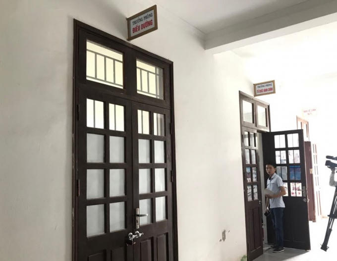 Phòng làm việc của Trưởng phòng điều dưỡng Trung tâm y tế huyện Hưng Nguyên nơi xảy ra sự việc.