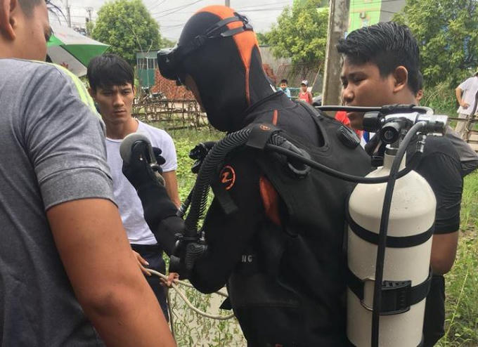 Cảnh sát PCCC Thanh Hóa liên tục trong 2 giờ lặn tìm kiếm thi thể nạn nhân