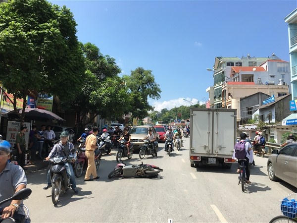 Hiện trường vụ tai nạn.