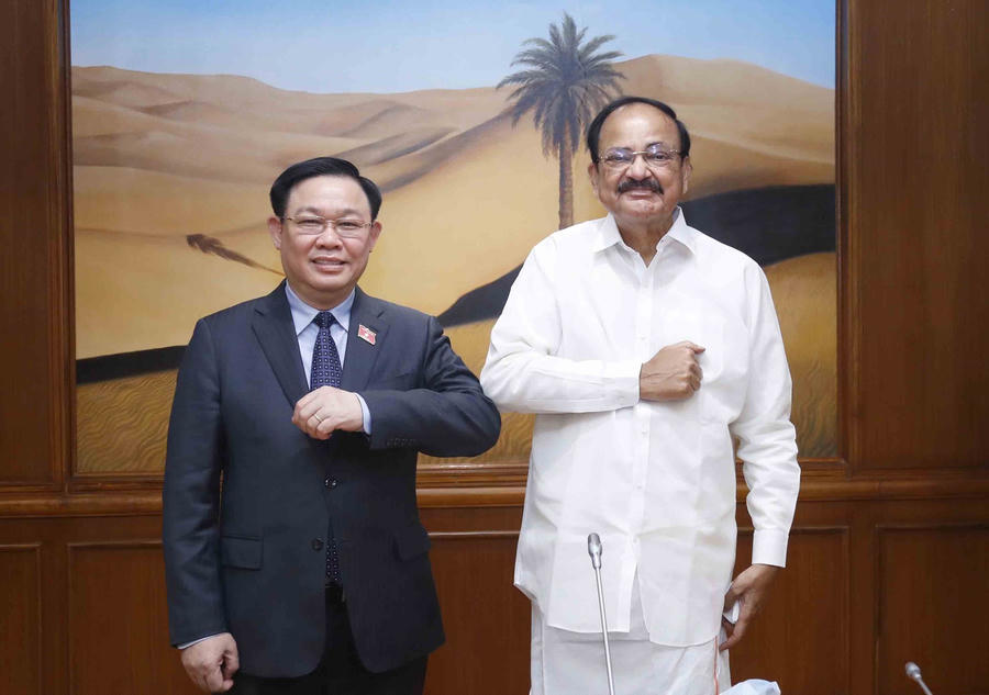 Chủ tịch Quốc hội Vương Đình Huệ hội kiến Chủ tịch Thượng viện kiêm Phó Tổng thống Ấn Độ Venkaiah Naidu.