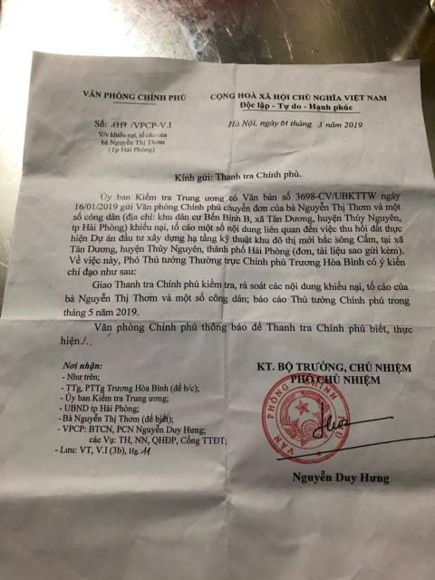 Ý kiến chỉ đạo của Phó Thủ tướng.