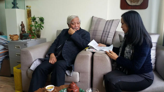 Nhà sử học Dương Trung Quốc trao đổi với PV Pháp luật Plus.